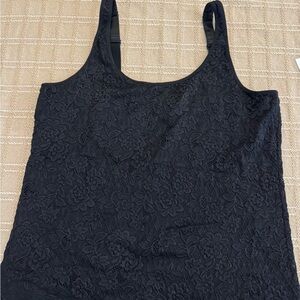 Set of 2 Chico's Fitted Sleeveless Tank Tops Lace Black and Tan. Size 2